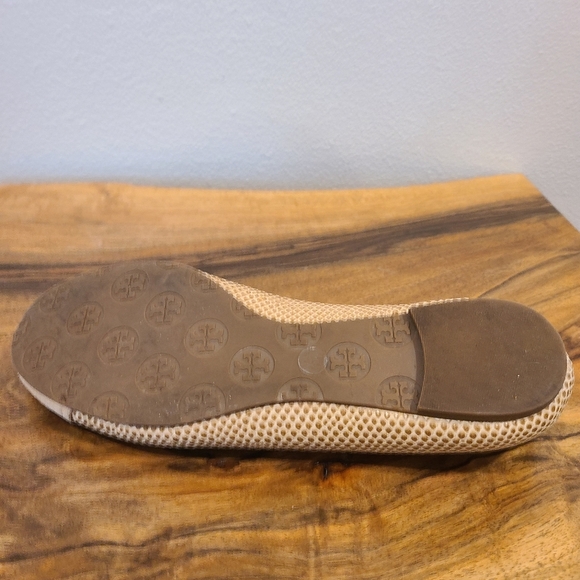 Tory Burch Reva Suede Toe Snake Print Ballet Flat - Picture 11 of 13
